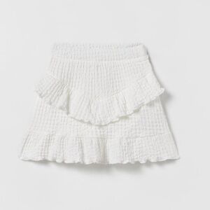 Zara Textured Skirt With Ruffles